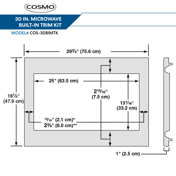Cosmo Built in Microwave Trim Kit & Reviews Wayfair Canada